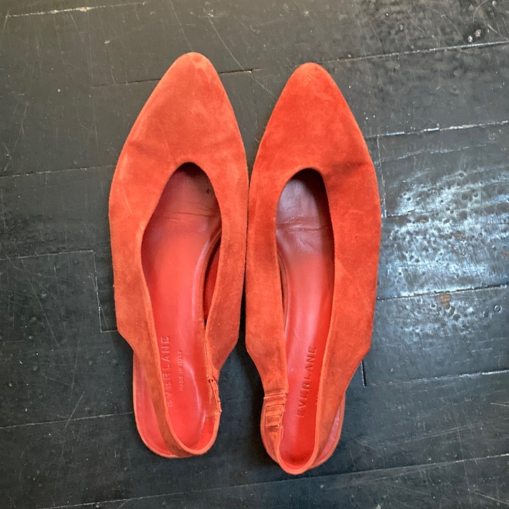 Everlane Orange Sling Back Flats Size 8.5